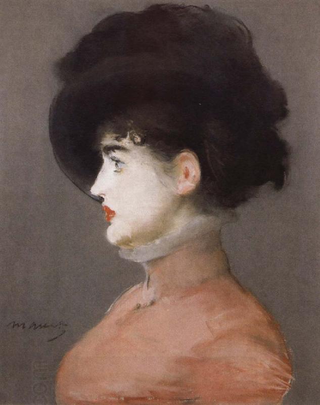 Edouard Manet Portrait of Irma Brunner in a Black Hat oil painting picture
